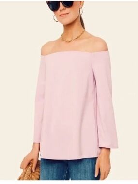 Tuckernuck Miranda Off-the-Shoulder Soft Pink Top size M